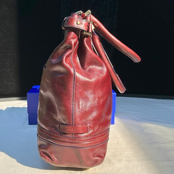 Cole Haan Burgundy Leather Satchel - Picture 4 of 7